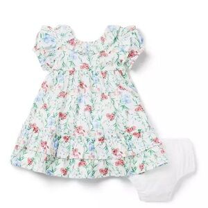 Janie & Jack Baby Floral Ruffle Dress with Bloomers Girls  6-12 Months